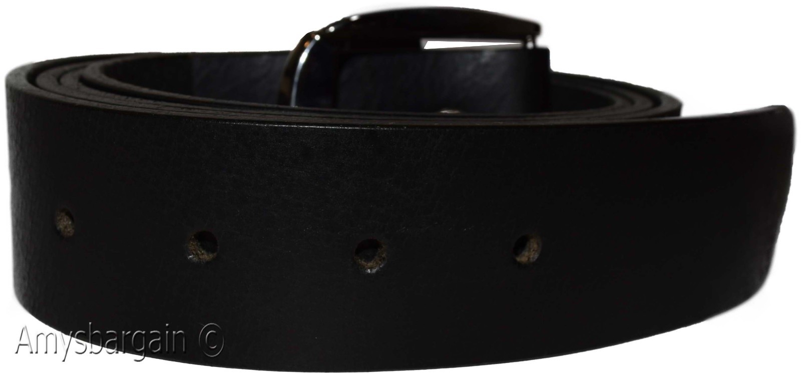 Men's X Large size Leather Belt Cowhide Unbranded One sole Leather Black belt - Image 10