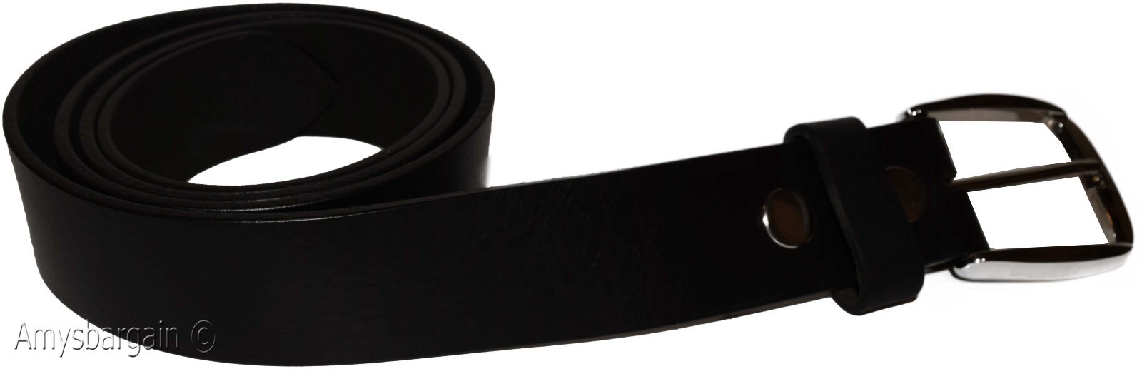 Men's X Large size Leather Belt Cowhide Unbranded One sole Leather Black belt - Image 12
