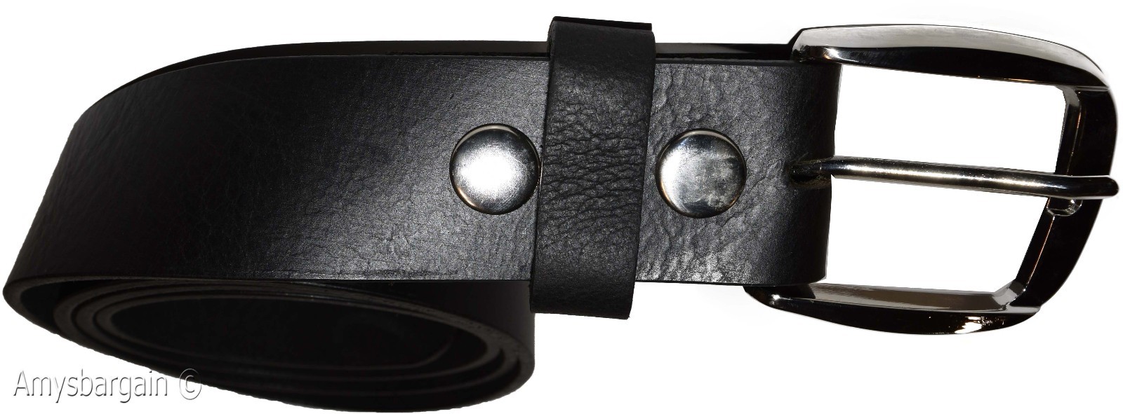 Men's X Large size Leather Belt Cowhide Unbranded One sole Leather Black belt - Image 5