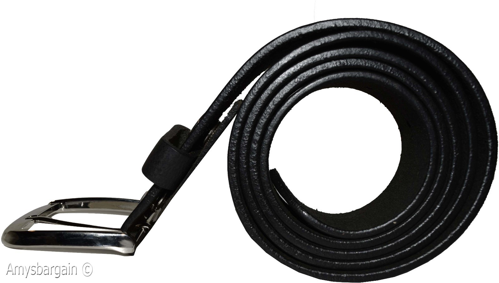 Men's X Large size Leather Belt Cowhide Unbranded One sole Leather Black belt - Image 6