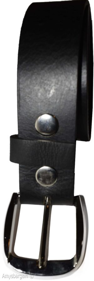 Men's X Large size Leather Belt Cowhide Unbranded One sole Leather Black belt - Image 7
