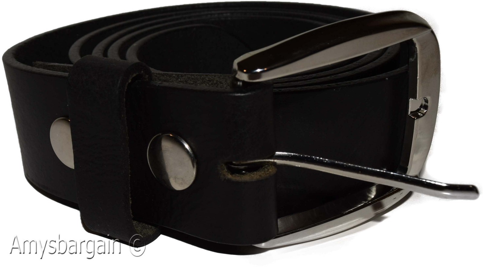 Men's X Large size Leather Belt Cowhide Unbranded One sole Leather Black belt - Image 8