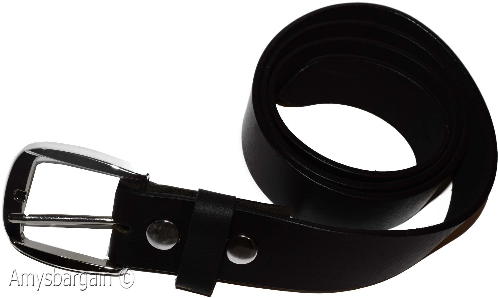 Men's X Large size Leather Belt Cowhide Unbranded One sole Leather Black belt