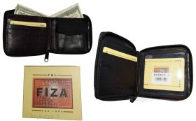 Men's Zip around Leather Wallet. Bifold zip around wallet. Fiza wallet in box BN