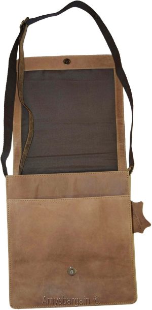 Men's bag Leather men's Shoulder bag Gentleman's leather bag Nu buck Leather bag - Image 4