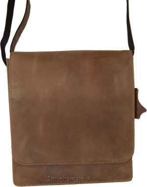 Men's bag Leather men's Shoulder bag Gentleman's leather bag Nu buck Leather bag - Image 7