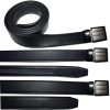 Men's belt leather dress Belt w/ auto Lock sliding buckle XL black belt #76