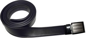 Men's belt leather dress Belt w/ auto Lock sliding buckle XL black belt #76 - Image 4