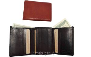 Men's genuine Leather Tri-fold wallet 10 credit debit cards 2 Bill pockets 1 ID - Image 4