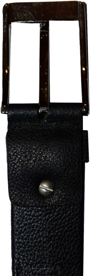 Men's genuine leather belt XL Black belt waist band strap new needlepoint buckle - Image 12