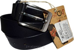 Men's genuine leather belt XL Black belt waist band strap new needlepoint buckle - Image 10