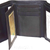 Men's wallet Trifold Leather wallet 2 Bill slots Black 9 Card br new wallet