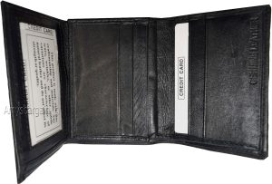 Men's wallet Trifold Leather wallet 2 Bill slots Black 9 Card br new wallet - Image 10