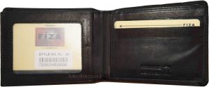 Men's wallet genuine Leather Bifold Black wallet 2 Bill slots 9 Card case In Box - Image 6