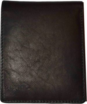 Men's wallet genuine Leather Bifold Black wallet 2 Bill slots 9 Card case In Box - Image 8