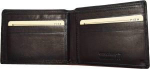 Men's wallet genuine Leather Bifold Black wallet 2 Bill slots 9 Card case In Box - Image 9