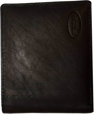 Men's wallet genuine Leather Bifold Black wallet 2 Bill slots 9 Card case In Box - Image 10