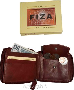 Men's zip around Leather Wallet. Bifold zip around wallet Fiza wallet in box BN - Image 3
