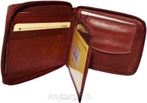 Men's zip around Leather Wallet. Bifold zip around wallet Fiza wallet in box BN - Image 8