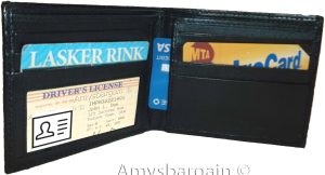 New Crocodile Skin Printed Leather man's bi fold wallet 2 bill slots 6 card 1 ID - Image 10