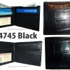 New Crocodile Skin Printed Leather man's bi fold wallet 2 bill slots 6 card 1 ID