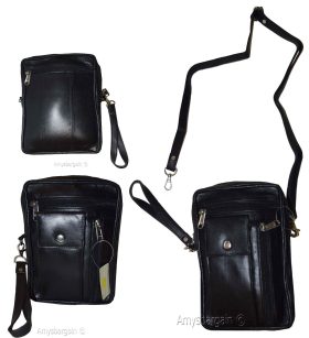 New Leather hand bag Mini bag Black handbag Unisex leather bag carry-on bag BNWT
