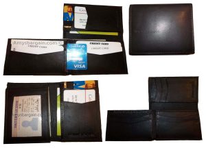 New Trifold Leather Men’s wallet 7 Credit card spaces ID Window Men's Bilfold BN - Image 12