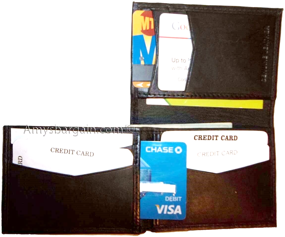 New Trifold Leather Men’s wallet 7 Credit card spaces ID Window Men's Bilfold BN - Image 3