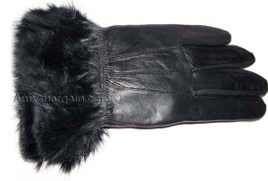 New size (L) women's fur trimmed leather gloves new black warm winter gloves - Image 8