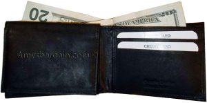 New style leather man's wallets 2 suede lined billfolds Credit card ID spaces bn - Image 4
