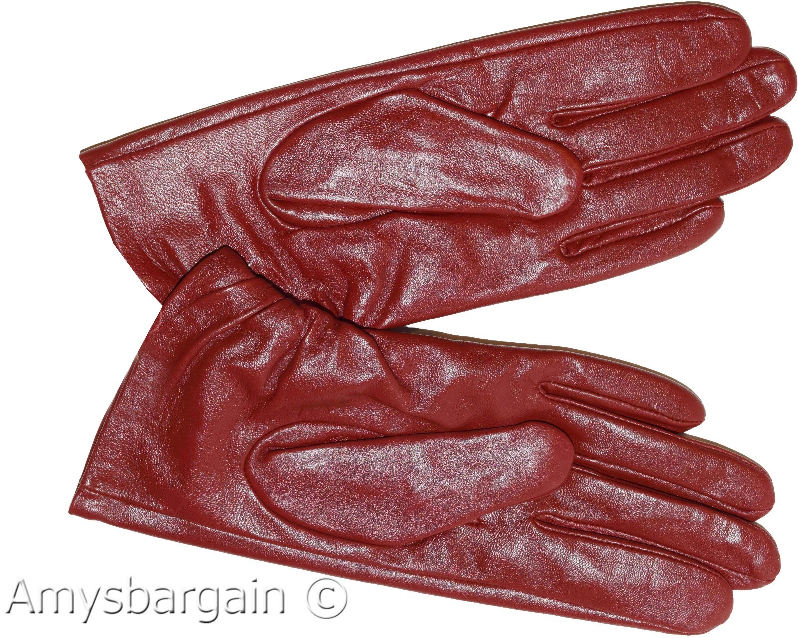 New women's Leather Gloves, Winter Gloves, Unbranded New Red Warm Leather Gloves - Image 6