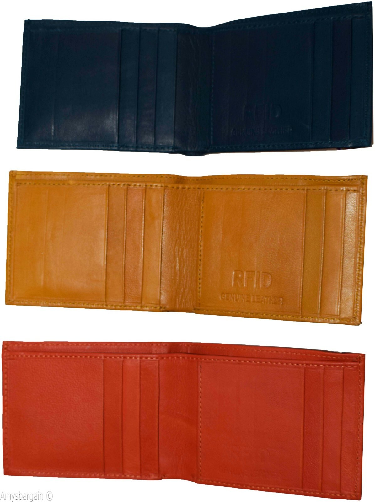 RFID Men's wallet, Genuine leather wallet, Bi-fold wallet 8 credit card Photo ID - Image 7