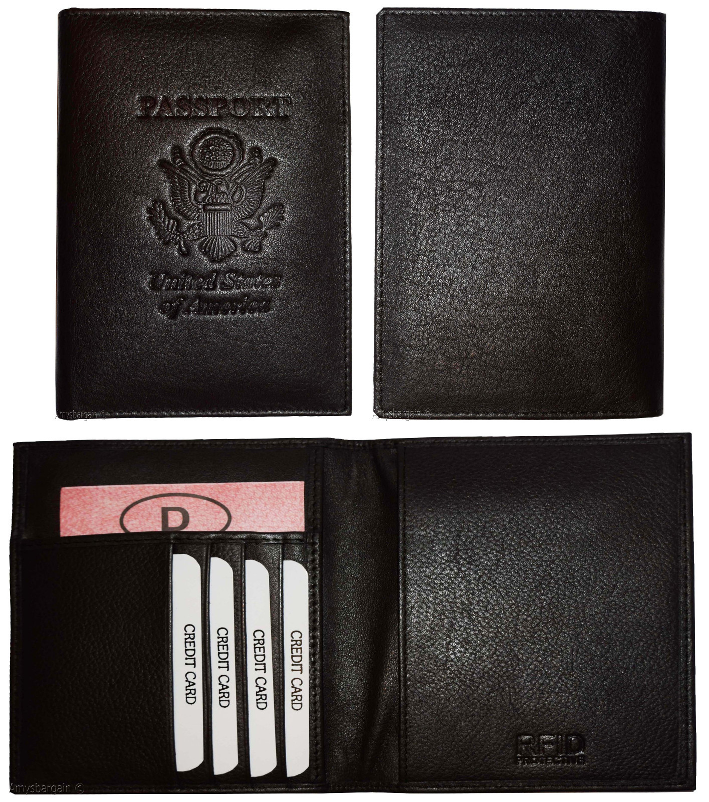 RFID passport case leather passport cover USA leather passport holder