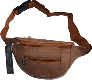 Small leather waist pouch waist bag leather bag fanny pack up to 38 adjustable - Image 4