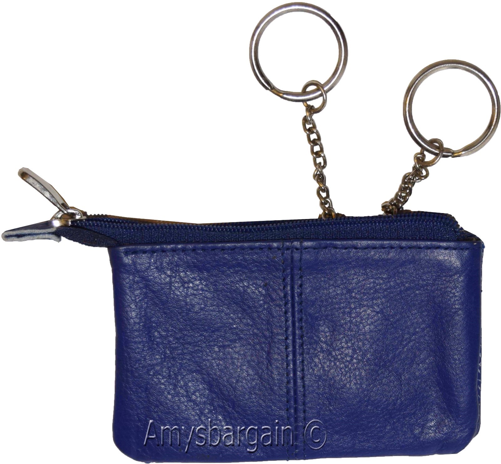 Women's Change Purse Leather mini wallet Card case Zip coin case with key rings - Image 15