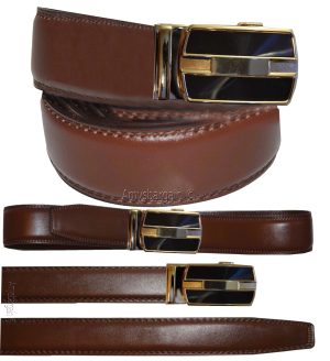 men's belt leather dress belt automatic lock men's leather belt up to 50" 7860 - Image 9
