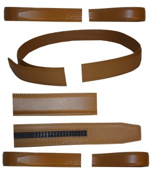 mens replacement leather waist belts waistband new auto-lock strap only upto 50" - Image 22