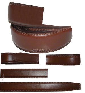 mens replacement leather waist belts waistband new auto-lock strap only upto 50" - Image 20