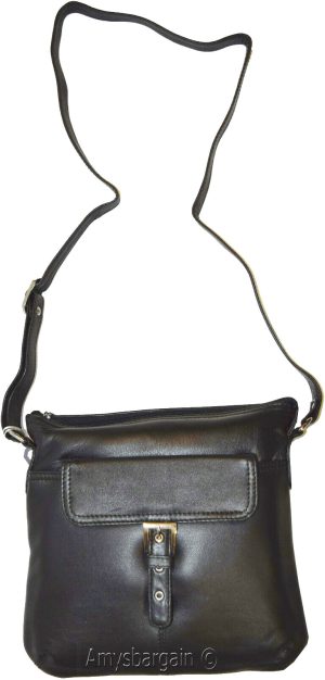 Women's Bag, Ladies handbag, Leather Black hand bag purse leather Pocketbook BN