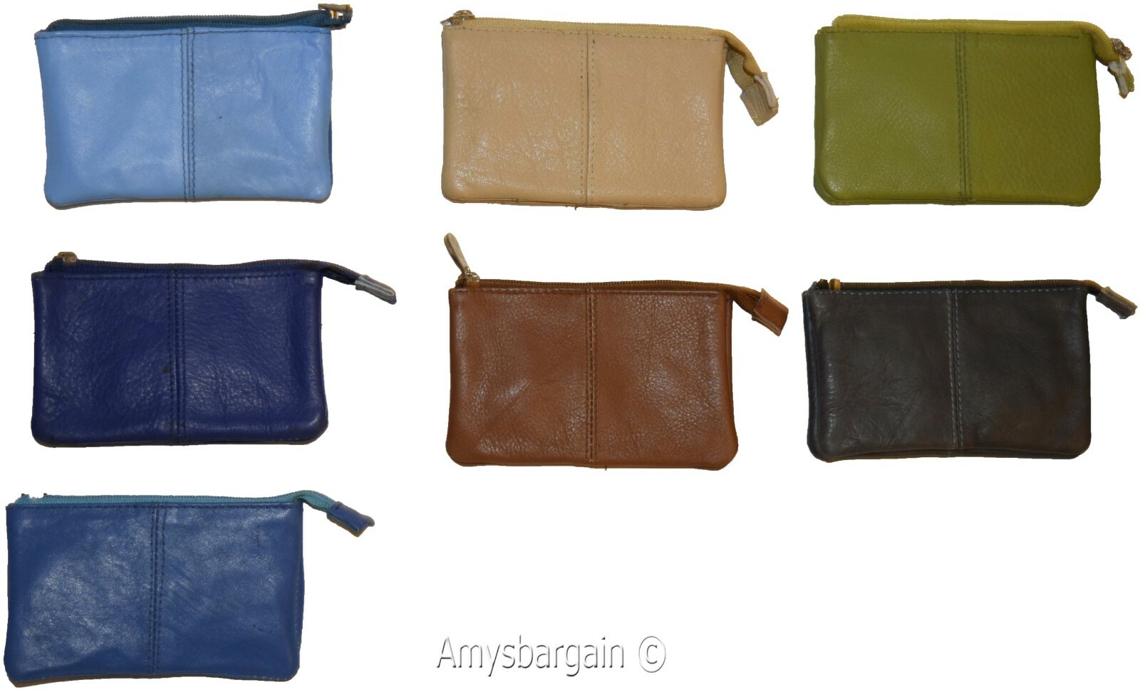 Women's Change Purse Leather mini wallet Card case Zip coin case with key rings - Image 7