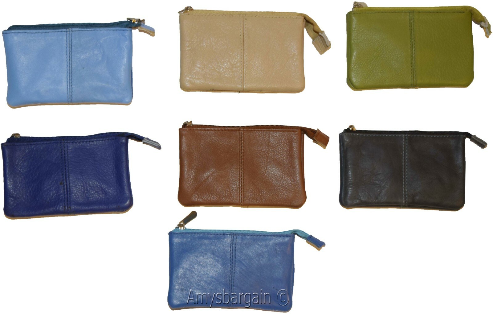 Women's Change Purse Leather mini wallet Card case Zip coin case with key rings - Image 8