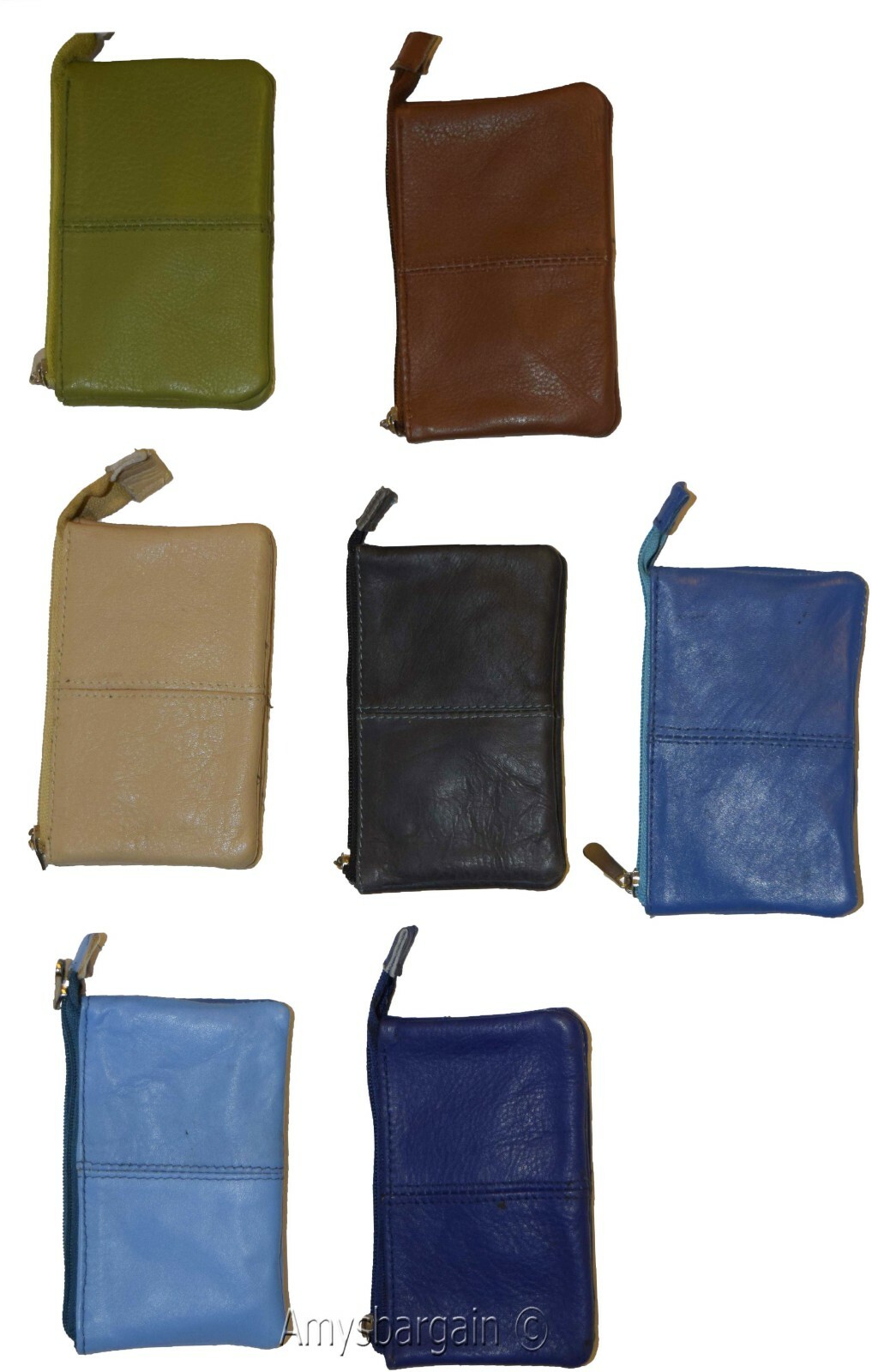 Women's Change Purse Leather mini wallet Card case Zip coin case with key rings - Image 9