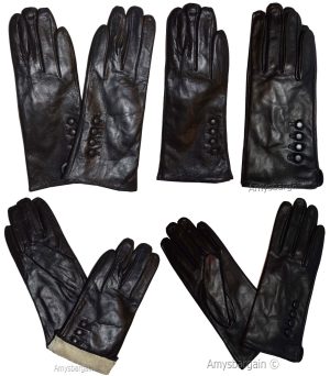 Women's gloves. Woman's Leather Black winter Gloves. Dress Gloves Warm Gloves - Image 5