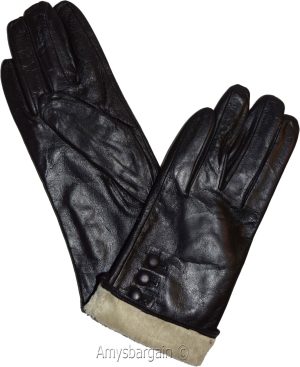 Women's gloves. Woman's Leather Black winter Gloves. Dress Gloves Warm Gloves - Image 10