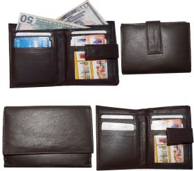 Women's leather wallet small compact wallet credit card ID bills coin case new