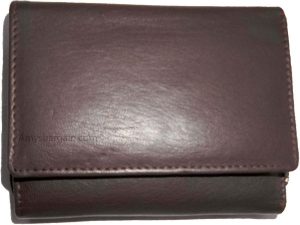 Women's wallet leather brown small billfold 6 card 2 IDs windows change purse #1 - Image 12