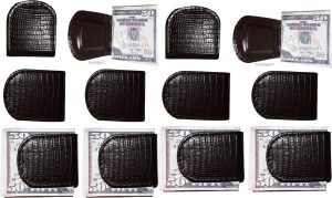lot of 12 new lizard printed leather money clip brown unbranded money clip