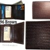 lot of 2 men’s woven printed leather wallet brown trifold wallet id billfolds’