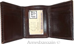 lot of 2 men’s woven printed leather wallet brown trifold wallet id billfolds’ - Image 4