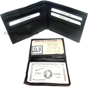 lot of 3 new men's soft leather black billfold wallet 9 credit card 2 id new - Image 13